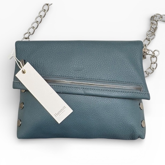 Hammitt Vip Medium Crossbody Bag In Blue Leather New Nwt